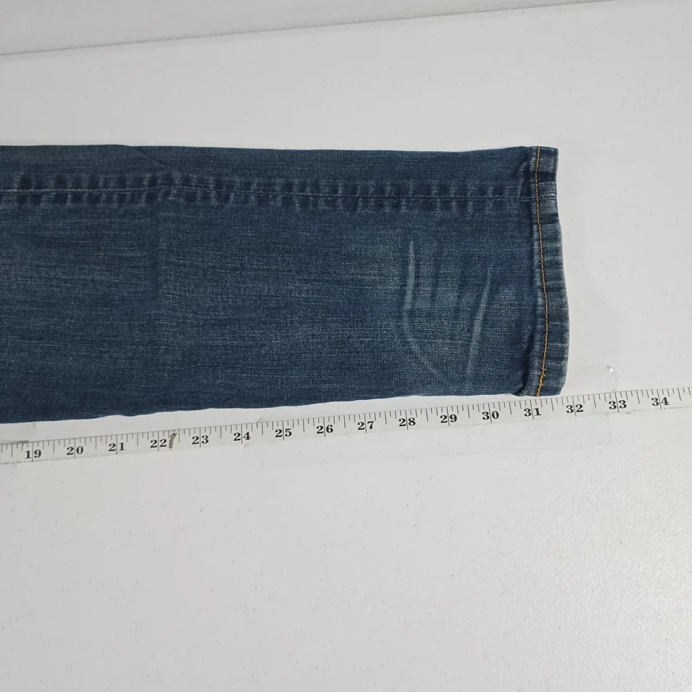 Levis 502 Regular Taper Mens Blue Jeans Medium Wash Stretch 33x34 14376